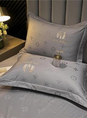 高档纯棉枕人套YVD一对装全棉贡缎提花单纯枕芯套款家用色成人枕