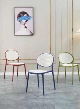 塑料藤编椅子中古扶凳手藤椅靠背餐椅透气家外用78906餐椅商用桌