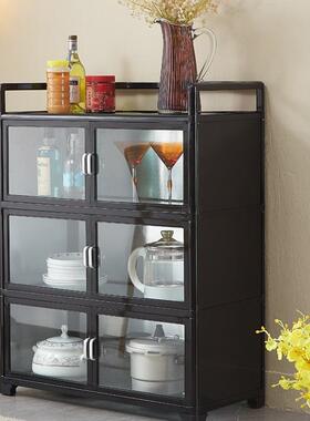 铝合金柜带门不锈钢碗橱柜家多碗功用CWX能组装储柜厨房物置物柜T