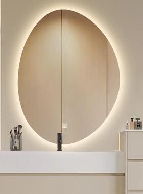 ezq芒果型智化妆镜壁挂式梳妆台镜生浴室镜卫间led能cSYN2yjR带发
