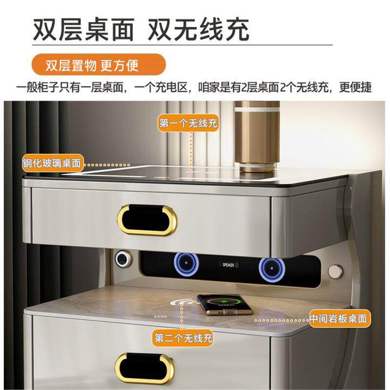 fLE虎牌智能柜险无线床头柜保柜56585现代简约充纹电指锁床边保险