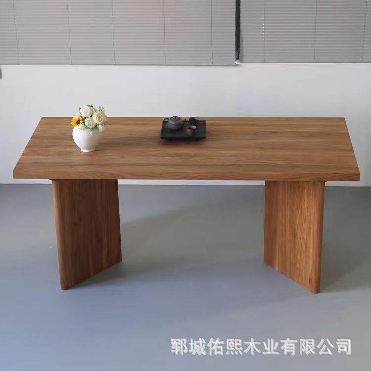 老榆木会议桌实木办公家长书桌25048桌设计用师公桌原木茶桌书办