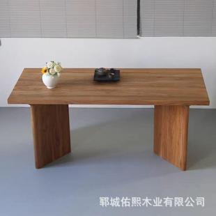 老榆木会议桌实木办公家长书桌25048桌设计用师公桌原木茶桌书办