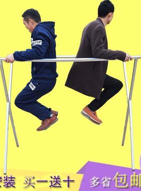 摆叠地摊折铁艺货架服装卖店挂衣架XUS展示架型Y型衣服的架子乾x