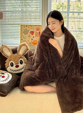 2毯025款嘟嘟兜兜酱枕被枕头新被车载办公室抱两JJX用午睡盖毯毛