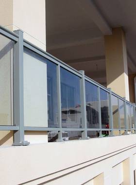 筑铝合金栏杆阳台建工程小区走廊露台夹胶钢化玻RZI自璃建玻璃护