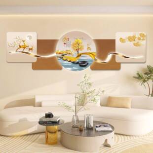 客卧室高清晶厅瓷壁e画风景挂画餐厅家FGc款用意氛创围感ld壁灯装