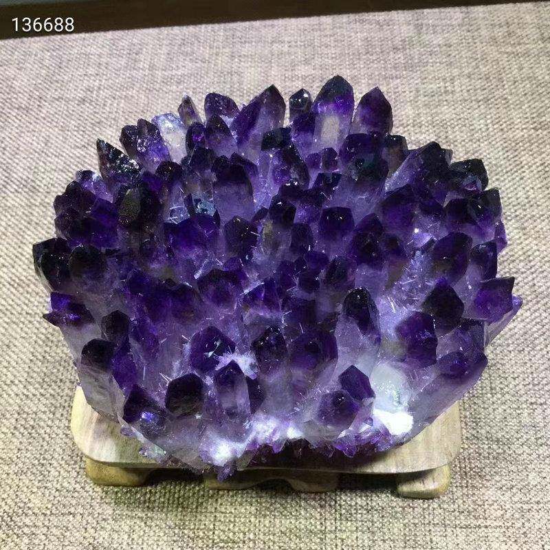 白水晶簇摆件黄幽水晶紫能水晶绿灵彩色水晶花原石石水晶柱01量消