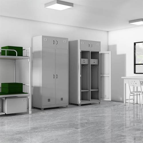 钢20人14衣钢制单人床双层上下床VRH制单双内务更柜加厚学习桌椅