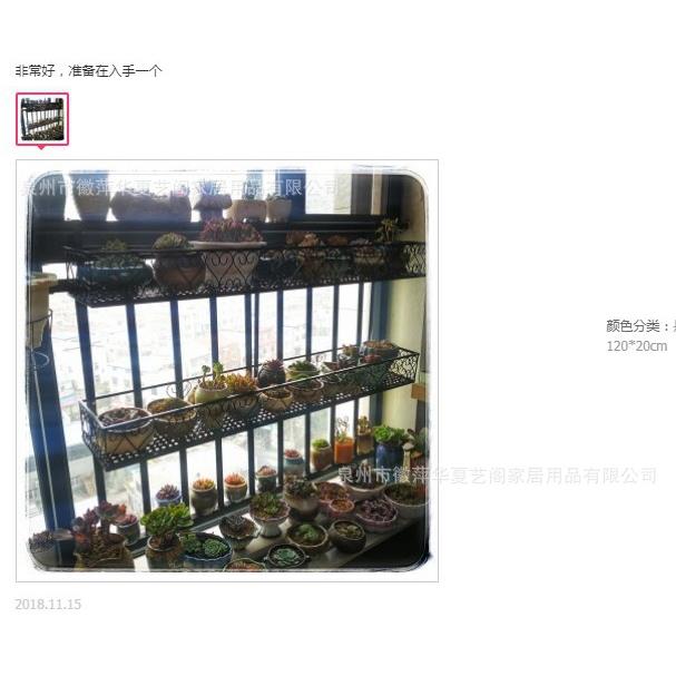 欧式双层栏杆花架悬挂阳台护栏铁艺多层花盆架多肉植物架双层更