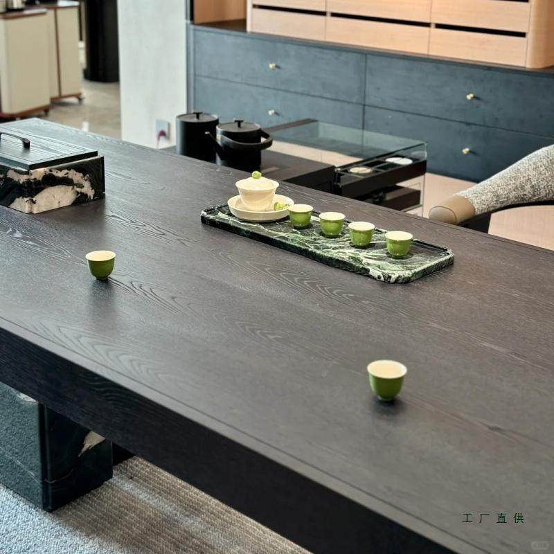 中式现板北美黑胡桃新实木岩茶桌2025代简EQH约轻奢感会客泡茶台