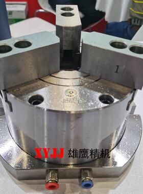 倍福立式气动夹3具夹头32059气动三爪卡盘夹座KL306Q-得10铣床CNC