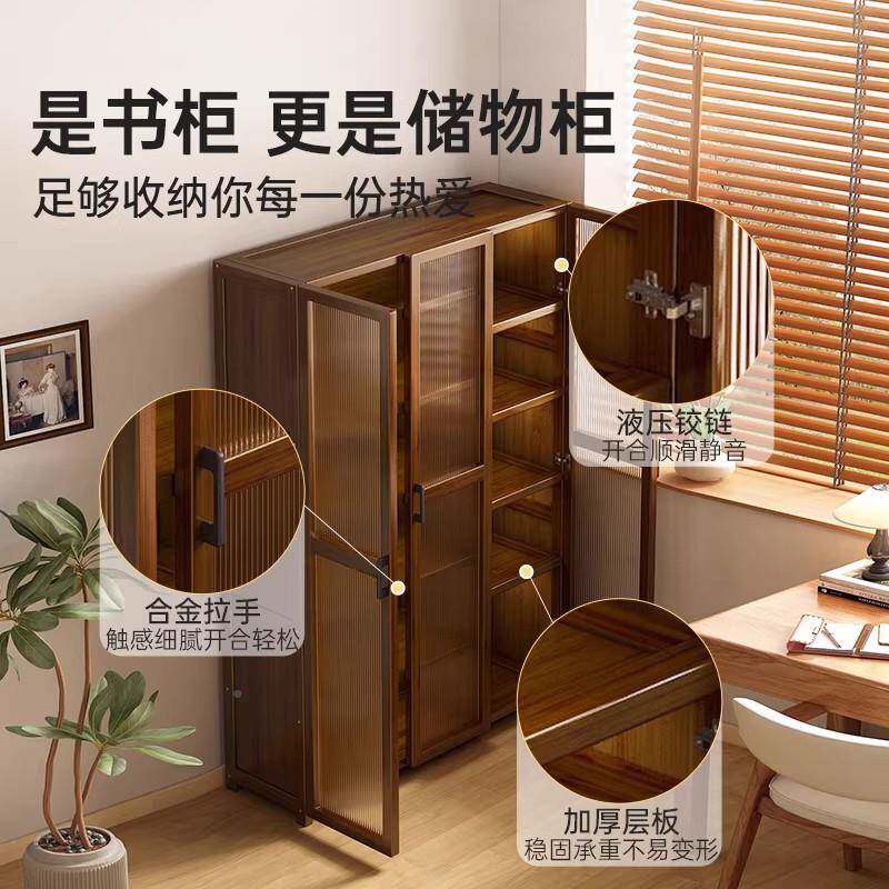 床头书架落地置WVM物架转墙角示窄书柜柜中古风防尘展柜边小窄储