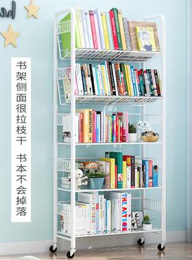 儿架童书架铁艺绘本架宝宝收动纳一架体家用简易书柜可移置物OLR