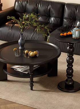 家古风实木MTQ茶几圆形古法式复创意茶桌用小桌中子小户型客厅茶