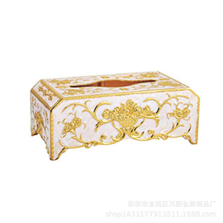 锌合金金属欧式纸巾盒OLMKT饰纸巾筒餐V厅桌面摆酒台纸盒店家居品
