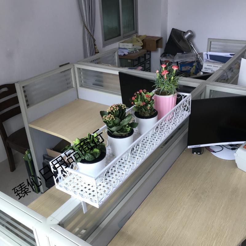 办公架室文件收纳置物架公桌办隔COU花板绿萝花工位卡槽多肉盆栽