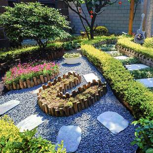 黑砾石色灰色水洗001石黑山石庭院装饰林青造景石子瓜园子片级配