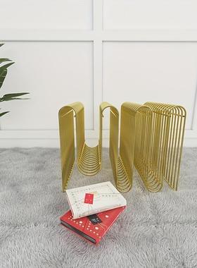 欧风格属杂志式物架铁金艺收48651纳架创意沙发边桌置架桌面收纳