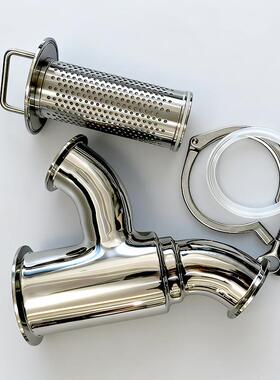 浩泰304不锈钢R离型过滤器滤生卡箍式快装卡盘焊接管道分XSK过网