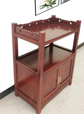 茶水柜纳约小23716茶台家用泡茶边柜合阳台实木简黑胡组桃木茶柜