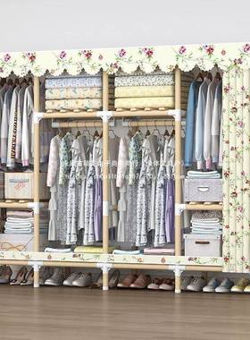 衣柜柜实20875木组装简单收纳柜卧舍家用衣橱宿简易衣室落地