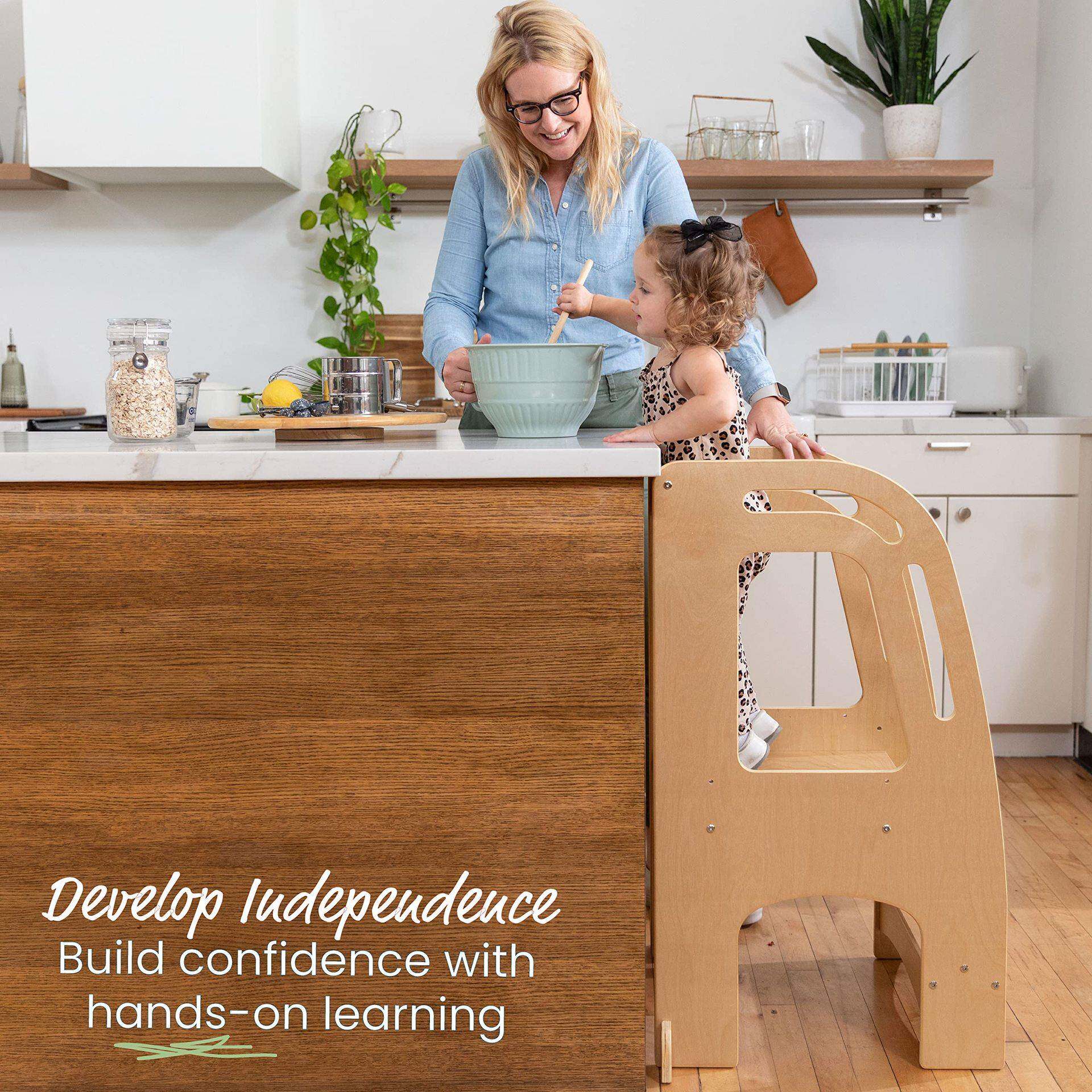 宝宝洗手蒙氏儿童习塔学垫脚凳功厨房台桌椅多能防滑黑板梯三ZUM