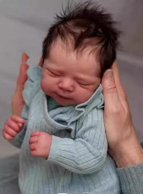 宝1英9寸asca无品牌/le重生婴儿仿真娃娃新p生儿宝热卖货源