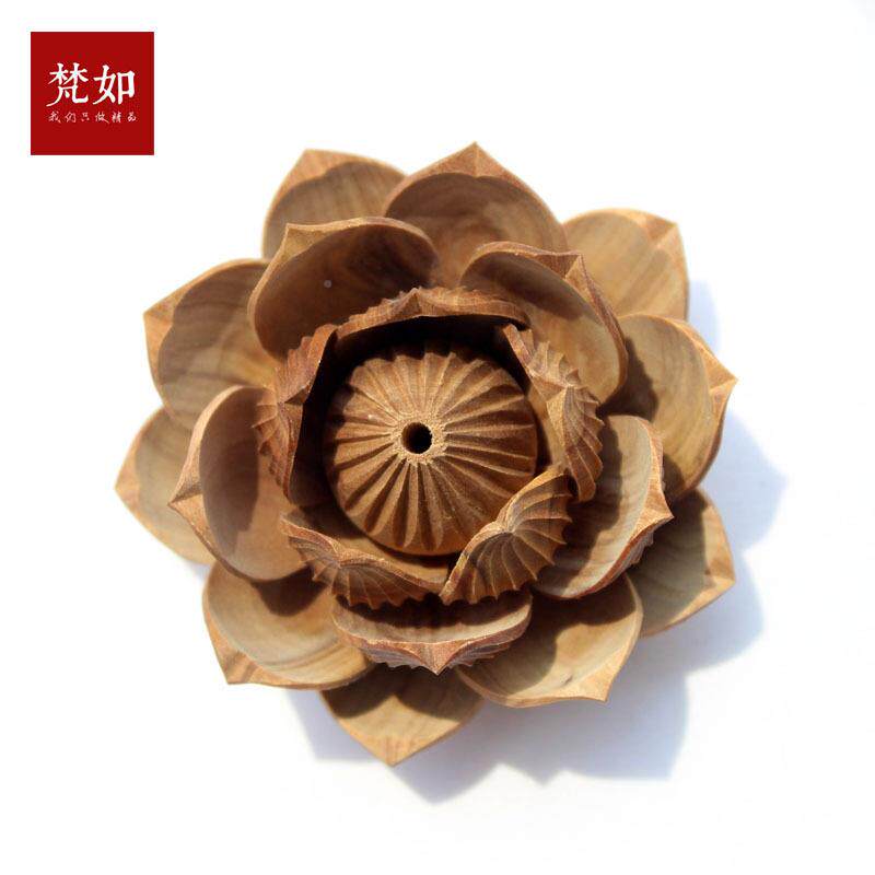 品纯手工雕檀刻木质工艺TGG品澳洲香木花精大荷花汽车挂莲件配饰