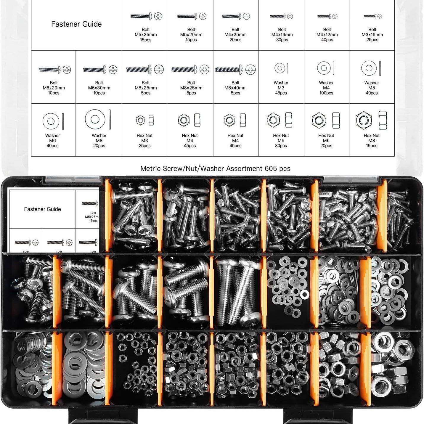 000pcs螺丝螺母头套装十头字盘头螺丝组合沉圆自85940攻2螺钉盒装