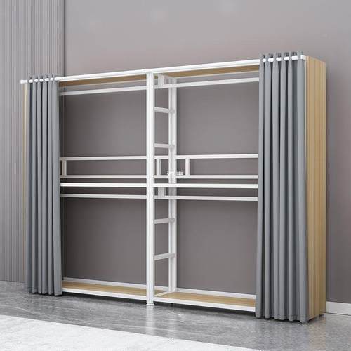 挂金衣架衣帽架子卧室简组合转角衣橱加加粗多功未知能易厚组装属