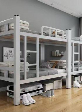 上下人铺架子床学床生两层成工地双层钢木床床上下QCI铺铁艺员工