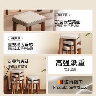 软包凳子餐桌家用餐凳木方ZY1160凳场餐厅等位椅叠放凳子实结实可
