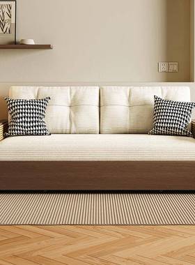 木风折叠沙发床实木LBU小户型坐卧两用客厅书房能人多功伸双缩原