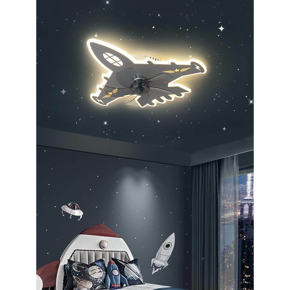 机灯儿童房风扇顶灯创意个飞性战斗机模型装房间饰灯具孩男907卧