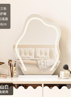 #云妆镜台RXGs7Cnzl化式桌面ed带灯智能朵梳妆镜子卧室美妆镜轻奢