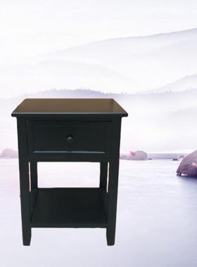 cs黑色实木40床头柜公酒F757H7S7店小户型角收寓纳置物柜简边约简