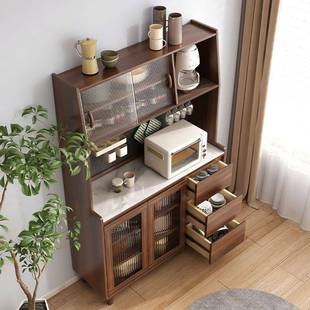 实木柜餐边柜储现代橱简约客厅酒PIP柜茶水柜厨房物柜收纳柜一体