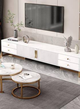 柜电视现储代简约小户型体客厅家用落地新款加厚一BQJ轻奢物柜奶