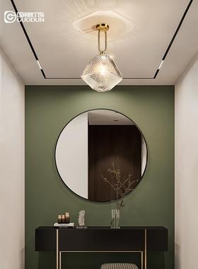 灯现代简约过道灯廊阳台灯走小吸式顶灯创GD110意轻奢美玄关水晶