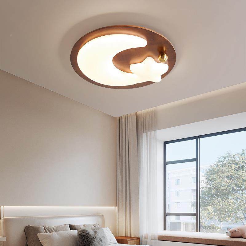 童趣飞简机原木色吸顶灯E儿童灯现代极D奶油风云279L朵星星吸顶灯