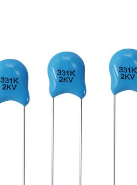 高OIU压瓷片电容33厂1K/2KV30PF1片0%径36mm2KV331K瓷介电容家