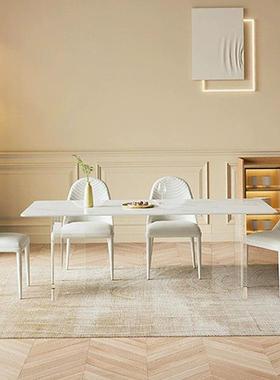 岩组板餐亚桌力克透明现代简约悬浮餐桌NLC长方形饭桌椅子合