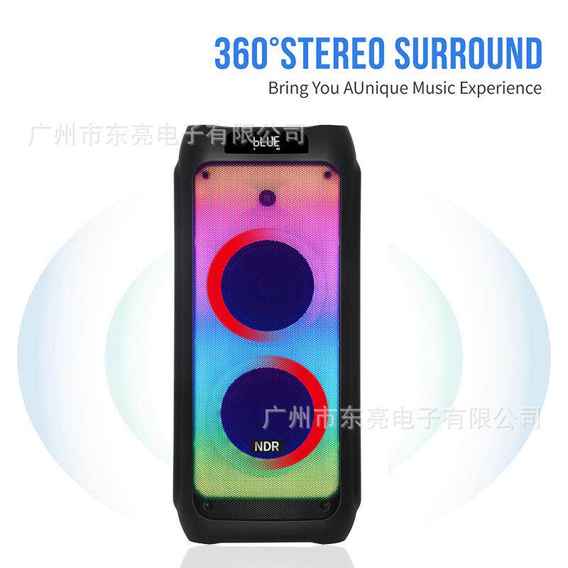 爆款双火610喇叭焰R箱GB灯大音量广场舞音携式双便麦克风K歌音响