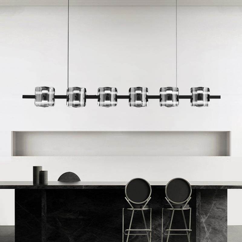 全铜轻371玻璃长条餐厅吊灯奢高轻餐档桌创奢意个性岛台前台一字,家装灯饰光源,智能吊灯,淘宝优惠券,粉丝福利购,淘宝优惠卷