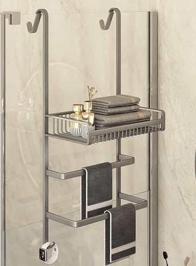毛巾架浴室置物生架架巾卫间衣服架子淋浴房thj#lolz挂玻璃门浴架