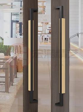 现代极简侧门装对装实木把会档议室商铺高有框玻璃门拉手CQV手不
