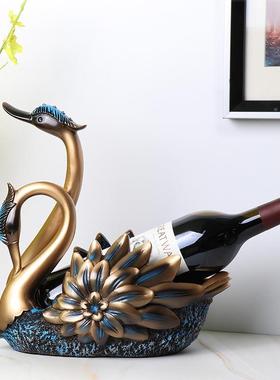 创饰意红VEC居酒架客摆件现代轻奢高档酒柜餐桌装品厅展示柜家摆