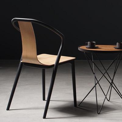 彩色椅黑色塑料餐椅时计ANR尚创意设师椅休闲吧椅子会客接待区椅
