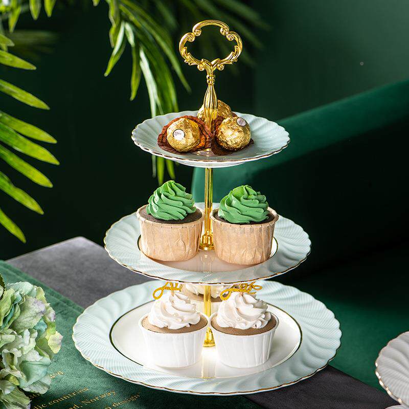 简约意甜品RTN果台骨瓷下午茶心点架三层水果串盘干陶瓷蛋创糕盘